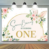 Lofaris Some Bunny Ears Floral Girls 1st Birthday Backdrop